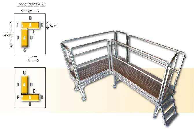 Rolling platform assembly diagram 4 and 5