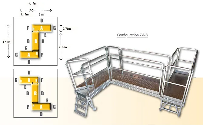 Rolling platform assembly diagram 7 and 8